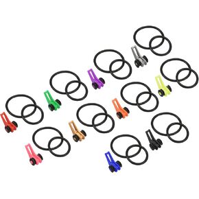 PATIKIL Fishing Hook Keeper, 20 Pack Plastic Fish Lure Bait Holder Accessories with 2 Size Rubber Rings for Fishing Rod Pole, 10 Colors