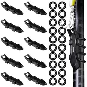 10PCS Lure Magnetic Hooker, Lure Magnetic Automatic Hooker, Hook Keeper for Fishing Rod, Fishing Rod Hook Keeper, Fishing Hook Holder, Hook Keeper with 2 Sizes Rubber Rings
