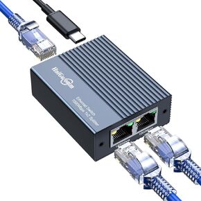 Gigabit Ethernet Splitter 1 to 2,1000Mbps High Speed Internet,RJ45,LAN,Cable,Cat5/6/7/8,Port Splitter 1 in 2 Out,Ethernet Network LAN Switch 2 Port