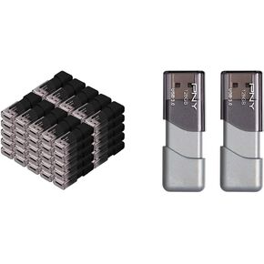 PNY 128GB Attaché 3 USB 2.0 Flash Drive, Black (Pack of 5)