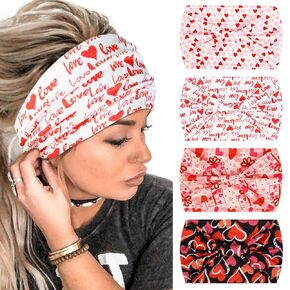 Wide Headbands for Women Black Stylish Head Wraps Boho Thick Hairbands Large African Sport Yoga Turban Headband Hair Accessories (Pack of 4)