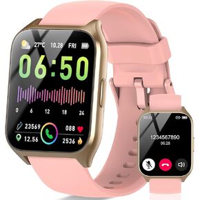 Smart Watch for Men Women, 1.85" Smartwatch (Answer/Make Call), 2025 Fitness Activity Tracker, 110+ Sport Modes/Heart Rate/Sleep Monitor/Pedometer, IP68 Waterproof Fitness Watch for Android iOS, Black