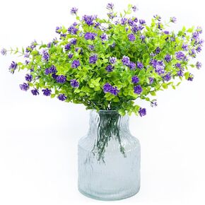 14 Bunches 7 Colors Artificial Winter Flowers, Green Grass Orchid Flower Arrangement, Fake Indoor Outdoor Greenery Decoration, Suitable for Party Home Garden Fireplace Decoration
