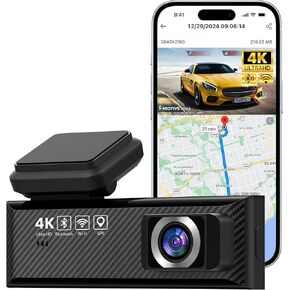 Miofive Smart Dash Cam, 2160P UHD Dash Camera for Cars, Mini S Car Camera with Wi-Fi, GPS, WDR, Night Vision, G-Sensor, App, Loop Recording, Parking Monitor, Time-Lapse