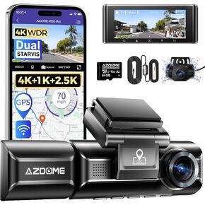 AZDOME M550 Max 3 Channel Dash Cam with 3-Lead Type-C USB Hardwire Kit (JYX05)