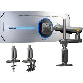 Gaming Monitor-Arm for Flat/Ultrawide/Curved Monitors 27 to 50 inch, Heavy Duty Stand Load up to 18 kg, VESA 75/100 mm Monitor-Mount A7