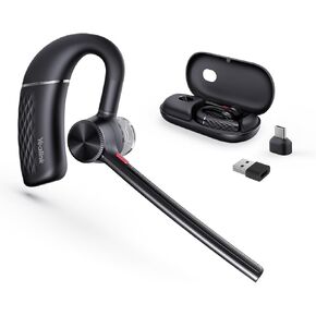 Yealink BH71 Pro Bluetooth Headset with USB-C/A Dongle, Teams Certified, Wireless Earphone for Cell Phone,PC,Laptop,Noise Cancelling Microphone, Adjustable Ear Hook