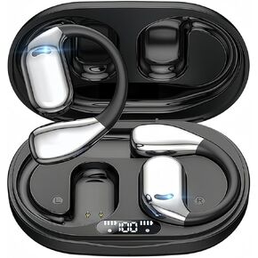 سماعات أذن Bluetooth اللاسلكية المفتوحة الجديدة ، مصنوعة بشكل مريح. سيليكون الهواء للراحة ، بلوتوث 5.4 للاتصال المستقر والصوت الرائع. مثالي للجري والعمل واللياقة.