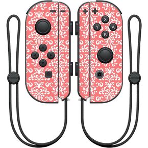 MightySkins Skin Compatible with Nintendo Joy-Con Controller wrap Cover Sticker Skins Coral Damask