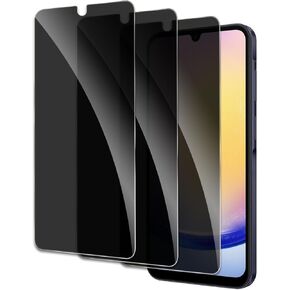 واقي شاشة الخصوصية لـ Samsung Galaxy A25/A15 ، إكسسوارات زجاجية مقاومة للتشويش ، فيلم زجاجي مضاد للتجسس ، وعبء الصلبة المقاوم للغاية في حالة صلابة مضادة للوهج HD أسود -3.