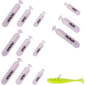 12 Pcs Fishing Rattle Beads Worm Jig Fishing Lure Baits Rattles Insert Tube Rattles Fishing Beads Fishing Bells Accessory for Fishing, 3 Sizes