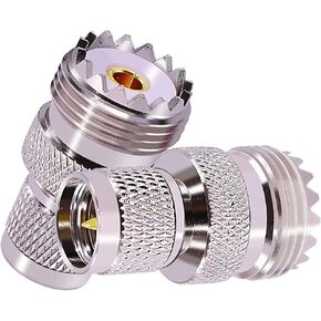 2PCS PL-259 Connector UHF PL259 SO239 Adapters UHF Female to Mini SO239 PL259 Male Connector RF Coax Adapter for CB Radio, Extension Cable, WiFi Radios
