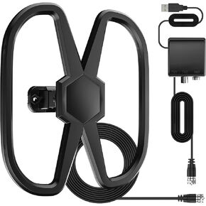 TV Antenna -2024 Upgraded Digital Antenna Up to 1100 Miles, 360° Reception Indoor Outdoor Antenna Support 8K 4K 1080p and All Older TV's -Signal Booster - 36FT Thick Coaxial Cable