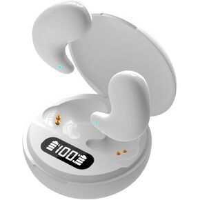 Wireless Invisible Sleep Headphones, Small Flat Fit Comfort Ware Sleeping Earbuds for Side Sleepers, Long Playtime LED Power Display Water Resistant Earphones for Sleeping Running Sports (Black)