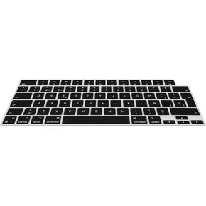 غطاء لوحة مفاتيح Kwmobile متوافق مع Apple Macbook Pro 16 "(2023) M2 A2780 / M3 A2991 - QWERTY (إسبانيا) لوحة مفاتيح تغطية السيليكون - أسود