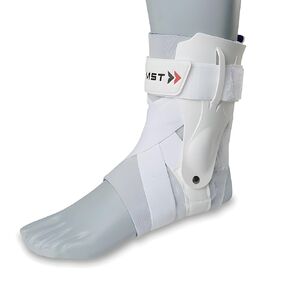 Zamst A2-DX Sports Ankle Brace with Protective Guards For High Ankle Sprains and Chronic Ankle Instability-for Basketball, Volleyball, Lacrosse, Football-White, Left Large