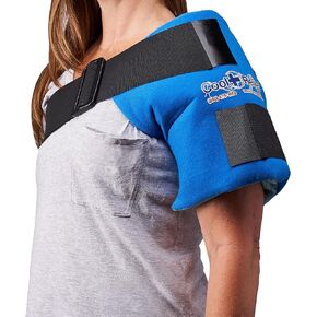 Shoulder Wrap for Pain Relief | Long Lasting Reusable Hot/Cold Gel Pack | Large Coverage Compression Ice Therapy Shoulder Wrap | Bonus Free Extra Gel Pack Included