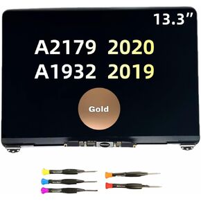 Replacement Screen for MacBook Air Retina 13" 2020 A2179 A1932 2019 Year EMC 3184 EMC 3302 MWTJ2 MWTK2 MWTL2 MVH22 LCD Display Screen Complete Assembly 2560x1600 Space Gray Silver Gold (Gold)