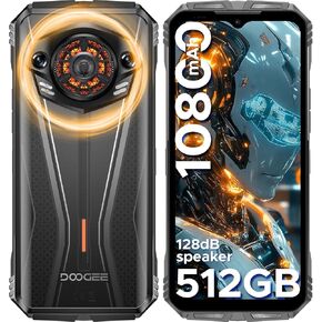 DOOGEE S Punk Pro(2025) Rugged Phone,20GB+512GB Android 14 Rugged Cell Phone with 128dB Loudest Speaker,6.6 FHD+ IPS 90Hz,10800mAh Rugged Smartphone,50MP AI Camera,Waterproof Phone,Face Unlock/NFC