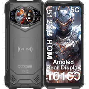 DOOGEE S200 X Rugged Phone 5G, 32GB+512GB/TF 2TB, Android 14 Smartphone with 1.32" Amoled Screen, 10100mAh/33W, 100MP+20MP+20MP Camera, 6.72" FHD/120Hz, Waterproof, NFC/OTG