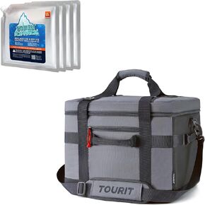 TOURIT Insulated Soft Large Collapsible Cooler Bag with Reusable Ice Packs for Coolers Long Lasting
