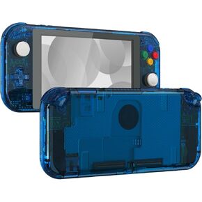 eXtremeRate Crystal Clear Blue DIY Replacement Shell for Nintendo Switch Lite, NSL Handheld Controller Housing w/Screen Protector, Custom Case Cover for Nintendo Switch Lite [Controller NOT Included]