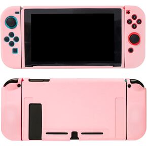 Protective Case for Nintendo Switch, Silicone Switch Case with Ergonomic Grip Design Shock-Absorption & Anti-Scratch Dockable Cover Slim Shell Accessories for Switch and Joy Con Gifts for Girls (Pink)