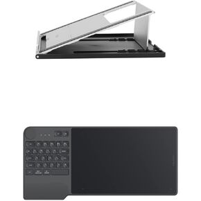 HUION Inspiroy Keydial KD200 Bluetooth 5.0-Wireless Graphics Drawing Tablet and ST200 Adjustable Drawing Tablet Stand Portable Desk Stand