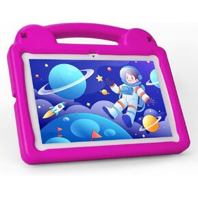 Kids Tablet, 10.1 Inch Android Tablet for Kids, A523 Octa-Core, 8GB+64GB, 5000mAh Battery with Blue EVA Case, Wi-Fi 6 (2.4GHz & 5GHz), Parental Control, GMS