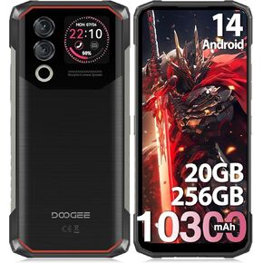 DOOGEE Blade 10 Max Rugged Smartphone,20GB+256GB/TF 2TB Android 14 Rugged Phone Unlocked,10300mAh Battery,6.56'' 90Hz Screen,50MP+8MP Camera,IP68/IP69K Waterproof Phones,Rear Display/NFC/Face ID/OTG