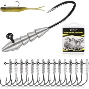 15PCS Hover Rig Jighead Swimbait Jig Heads for Bass Fishing Bass Hooks 1/0 Hover Strolling Rig Kit Fishing Jig Heads 1/16OZ 1/8OZ