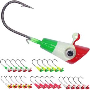 Shad Darts Crappie Jigs Head Bucktail Hair Jig for American Shad Crappie Bass Fishing Lures 1/16oz 1/8oz 1/32oz 1/4oz 25 pack in Kuwait