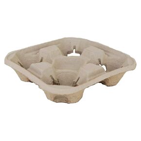 Southern Champion Tray 0117 ChampWare Molded Fiber 4 Cup Drink Carrier, Hold 8 to 32 oz Cup (Case of 300)