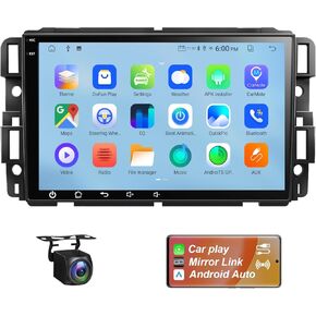 Upgraded Car Radio for Chevy Silverado/GMC Sierra Yukon/Buick Enclave 2007-2012 with Wireless Carplay&Android Auto 8" Ultra HD Touchscreen, AM/FM/RDS, Backup Camera, SWC