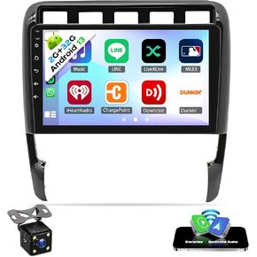 Car Stereo Upgrade for Porsche Cayenne 2002-2010, 9" Touchscreen Android 13 Wireless Car Radio Compatible with Apple CarPlay Android Auto, Support GPS Navigation WiFi Bluetooth SWC DSP HiFi
