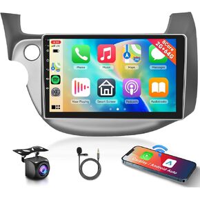 8 CORE 2G+64G Car Radio Stereo for Honda Fit 2008-2013 Wireless CarPlay Android Auto, Podofo 10.1 Inch 1280 * 720P IPS Touch Screen Android 13 GPS WiFi Bluetooth DSP SWC HD Backup Camera