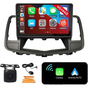 [4G 64G] Android Car Stereo FM Radio Carplay Android Auto 10" Touchscreen Headunit Media Player with Backup Camera for Niss an Teana Maxima 2008 2009 2010 2011 2012 2013