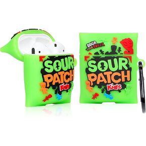 Mulafnxal for Airpod 1st/2nd Generation Case - Cute Women Girls Cartoon 3D Silicone for Air Pods Food Funny Fun Cover Adorable Kawaii Unique Design Case for Airpods 1/2 Gen, Green Candy