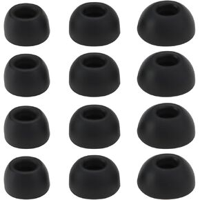 6 أزواج من السيليكون الأذن s/m/l 11x6.5mm 12x6.5mm 14x6.5mm أغطية الأذن السيليكون متوافقة مع سماعات Buds JBL ، الأسود