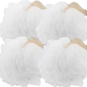 Fu Store 4-Pack Bath Sponges Shower Loofahs 50g Mesh Balls Sponge for Body Wash Bathroom Men Women - 4pcs Scrubber Cleaning Loofah (50g Black)