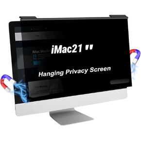 Magnetic Hanging Computer Privacy Screen Filter for iMac 21 Inch, Removable Privacy Shield for 16:9 Widescreen Frameless Monitor, Anti Spy Anti Scratch Blue Light Screen Protector