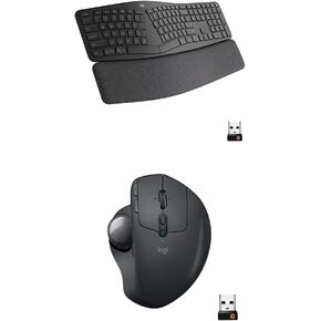Logitech Ergo K860 Wireless Ergonomic Keyboard with Wrist Rest and MX Ergo Wireless Trackball Mou