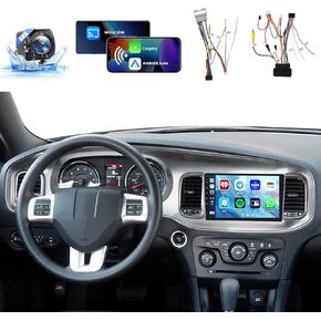 Car Radio for Dodge Charger 2011 2012 2013 2014: [2G+64G] 9 inch Car Stereo with Wireless Carplay Android Auto, Touch Screen Upgrade for Charger with GPS Bluetooth WiFi SWC FM RDS DSP