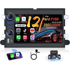 Car Radio Stereo for Ford F150 2004-2008 : Upgrade 2G+64G 5G-WiFi 7" 1280 * 800 Touch Screen Head Unit - Wireless Carplay Android Auto Bluetooth GPS RDS EQ HiFi FM Mirror Link SWC Backup Camera Mic