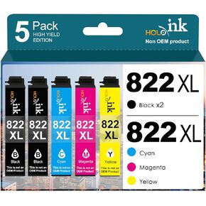 HOINKLO 822xl Remanufactured Ink Cartridges Combo Pack Replacement