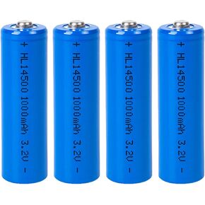 LifePO4 Solar Batteries IFR14500 AA 3.2V Solar Rechargeable Batteries(4PCS)