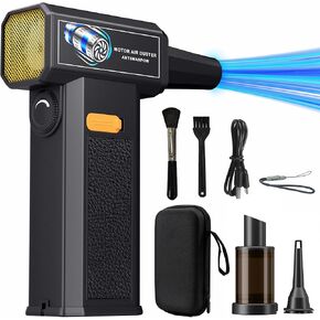 Electric Air Duster 150000RPM - Cordless Compressed Air Duster with Stepless Adjustable, Brushless Motor Blower for Computer Keyboard, Car, Home & Multi-Surface Cleaning