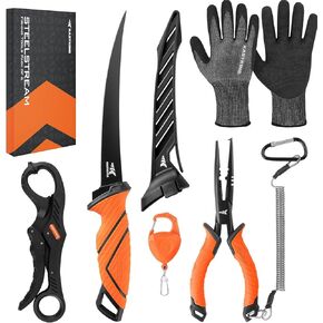 KastKing Kut Safe Fillet Gloves&SteelStream 6pc Fishing Tool Kit
