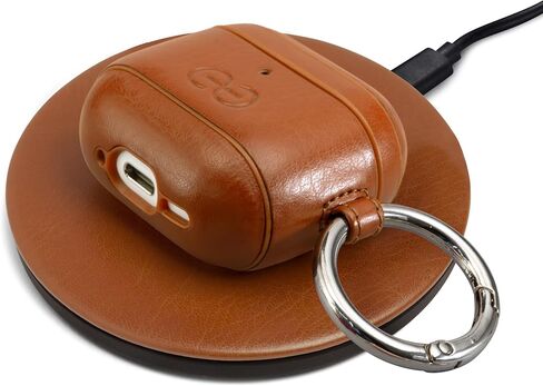 Dreem Om Case Cover with Keychain Clip Compatible with AirPods 4 for Apple AirPods 4th Generation, Vegan Leather AirPod Case for Men & Women, Luxury Earbuds Accessory for iPhone - Caramel in Kuwait