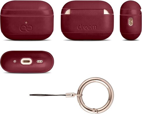 Dreem Om Case Cover with Keychain Clip Compatible with AirPods 4 for Apple AirPods 4th Generation, Vegan Leather AirPod Case for Men & Women, Luxury Earbuds Accessory for iPhone - Caramel in Kuwait